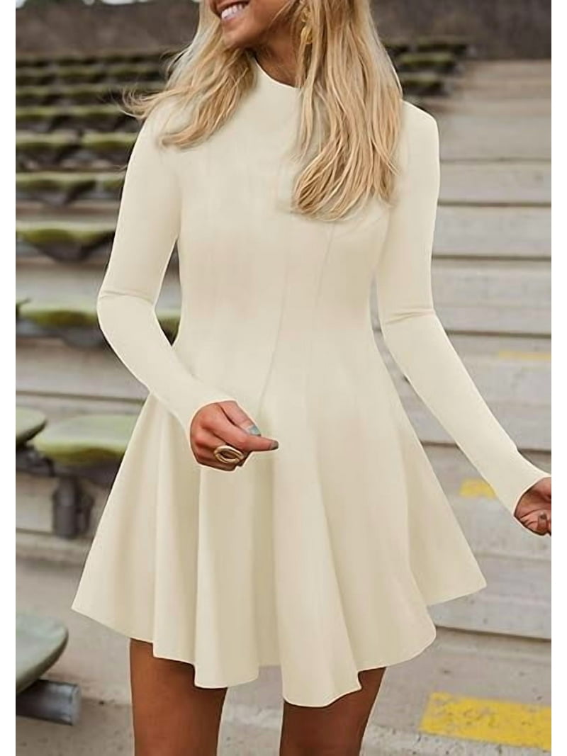 PRETTYGARDEN Fall Dresses for Women Elegant Classy Casual Long Sleeve Swing  A Line Ruffle Short Homecoming Party Dress - Walmart.com