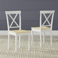 thumbnail image 3 of Glenwillow Home 3-Piece Dining Set, 48" Rectangle Wood Table and X-Back Chairs White/Natural Table + White/Natural Chairs, 3 of 10