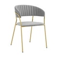 thumbnail image 2 of Armen Living Nara Velvet/Metal Dining Room Chairs in Gray/Gold (Set of 2), 2 of 3