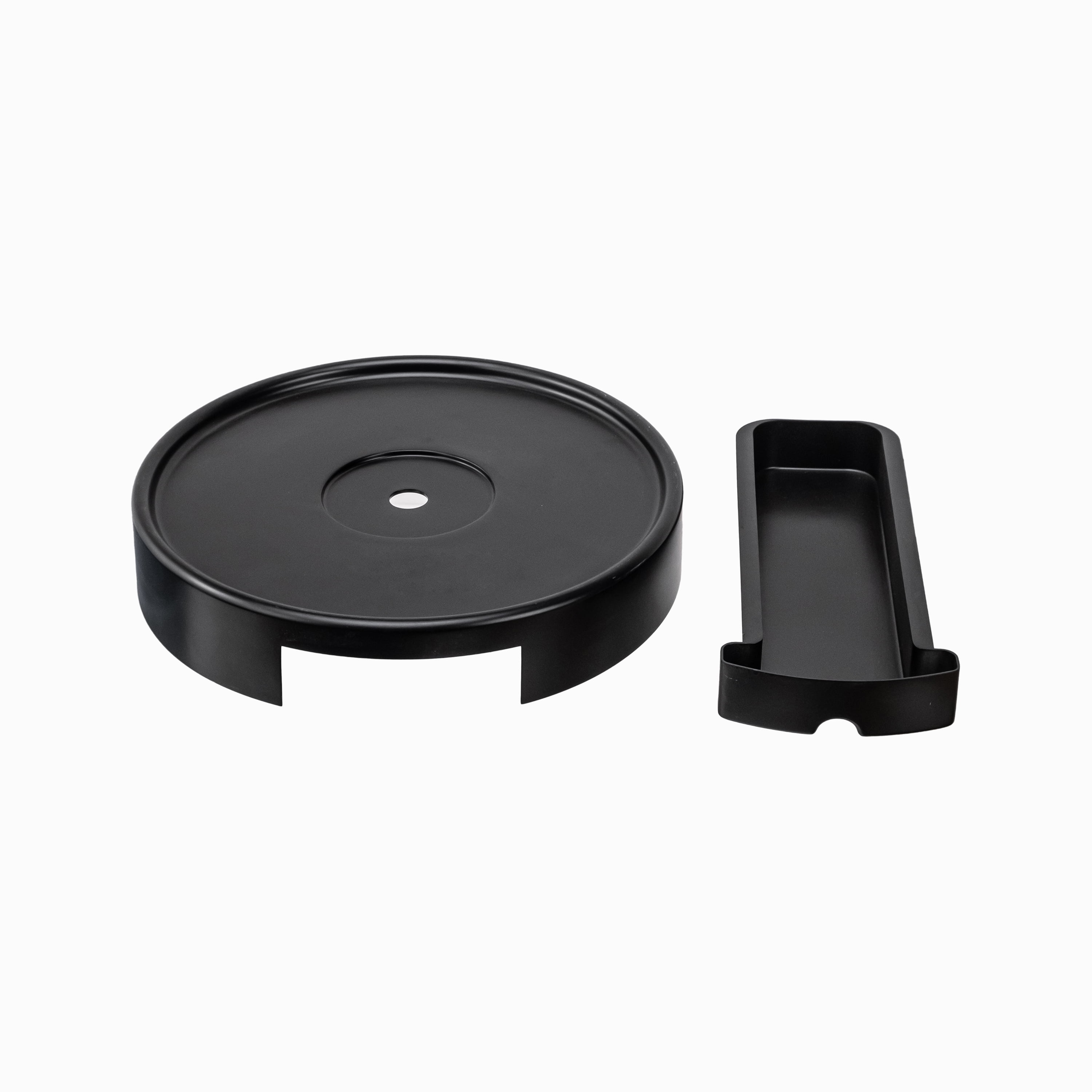 Mainstays 11 inch Round Resin Black Plant Caddy with 4 Wheels