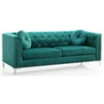 thumbnail image 2 of Pompano 83" Green Tufted Velvet Loveseat With 2-Throw Pillow, 2 of 6