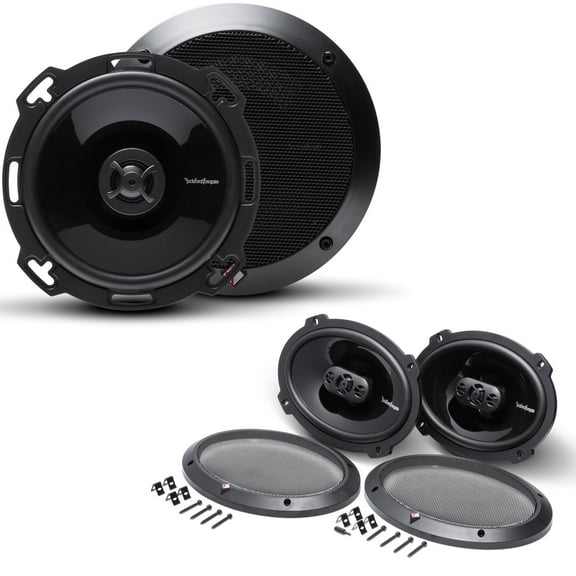 Rockford Fosgate 1 Pair of P16 Punch 6" Shallow Mount Coaxial and 1 Pair of P1694 Punch 6X9" 4-Way Coaxial Speakers
