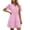 Pink, variant on Women's Summer Casual Lined Eyelet V Neck Short Sleeve Ruffle Tiered Smocked Waist Beach Vacation Dress 1 Pc Sizes S M L XL XXL Navy Pink Purple Sky Blue Beige