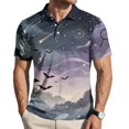 thumbnail image 2 of Men's Halloween Shirts Bat Witch Hat Graphic Short Sleeve Fashion T Shirt Ghost Print Henley Cute Scary Tees 4XL, 2 of 5