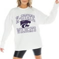 thumbnail image 5 of Women's Gameday Couture White Kansas State Wildcats Mind Games Oversized Long Sleeve T-Shirt, 5 of 6