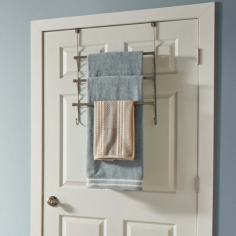 Mainstays over the Door Triple Towel Rack With 2 Hooks Bathroom