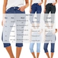 thumbnail image 3 of BRGZLK Jean Capri Pants for Women High Waisted Frayed Raw Hem Summer Stretch Slim Fit Denim Capris Cropped Jeggings with Pockets Blue XL, 3 of 9