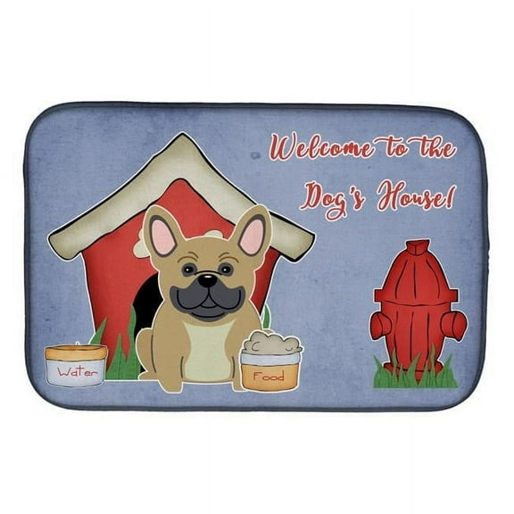 Dog House Collection French Bulldog Cream Dish Drying Mat