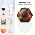 thumbnail image 6 of Yiaed Cute Maple Leaf Koala Print Leather Coasters for Drinks - Cup Coasters Coffee Table Kitchen Table Bar, Home & Office Gifts Handmade Drink Coasters-Hexagon, 6 of 6