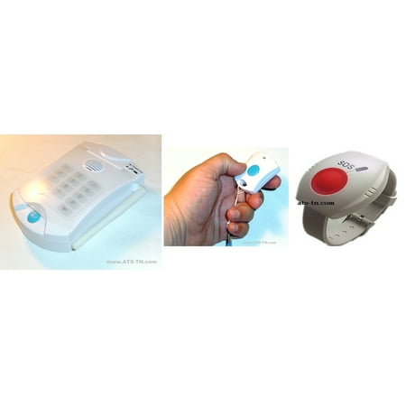 Medical Alert System with Necklace and Wrist Panic Button NO MONTHLY FEES