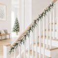 thumbnail image 5 of Artificial Christmas Garland, 5.91FT Flocked Faux Pine Needle Greenery Garland for Archway, Fireplace Mantel, Porch Banister, Winter Holiday Table Decor, 5 of 8