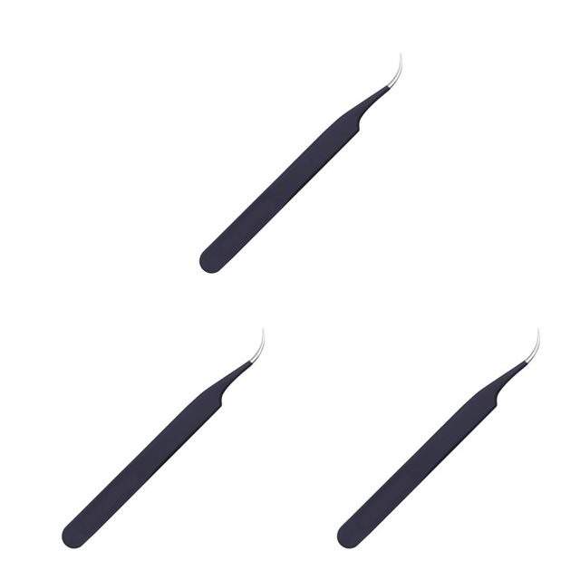 Vogacara Pinzas para uñas de acero inoxidable, cabeza angular antiestática, herramientas adhesivas para manicura, mango antideslizante, suministros para Type1 NO1 Vogacara CBP221320