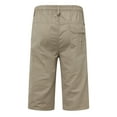 thumbnail image 7 of NinXxx Men's Fashion Simple Solid Elastic Waist Overalls Cotton Casual Shorts Yellow XXXXL, 7 of 7