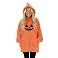 thumbnail image 2 of Makaor Women Mens Hoodies Halloween Plus Size Tunic Sweatshirt with Pockets Fleece Long Sleeve Pullover Pumpkin Tops, 2 of 8