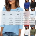 thumbnail image 3 of Craaazy Spring Tops for Women Casual 3/4 Sleeve Solid Color Crew Neck Button Accent Shirts for Everyday Wear, Weekend Errands, 3 of 7