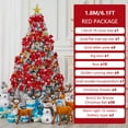 thumbnail image 2 of New 6ft Red Christmas Tree with Red Bow, Metallic Red Ornaments, and 10m Warm LED String Lights, 2 of 5