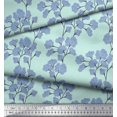 thumbnail image 3 of Soimoi Moss Georgette Fabric Yellow Blue Flower Floral Print Sewing Fabric Yard 42 Inch Wide, 3 of 3