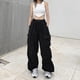 thumbnail image 3 of Pantalones casuales de trabajo retro para mujer, pantalones de pierna recta versátiles de verano con sensación de caída, pantalones de pierna ancha sueltos, 3 of 6