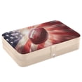 thumbnail image 3 of BZSMCE Leather Jewelry Box - Rectangular Touchdown Triumph Pattern 8.27x5.5x1.78in Beige, 3 of 8