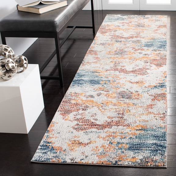 SAFAVIEH Crystal Malcolm Abstract Runner Rug, Gold/Rust, 2'4" x 9'