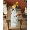 thumbnail image 5 of nqOlkjepod Green Eucalyptus Leaves Table Runner 48 Inches Long Farmhouse Dress Scarves, Summer Botanical Vintage Wooden Dining Tablerunner for Coffee Table/Kitchen Island/Party Décor, 13" x 48", 5 of 8