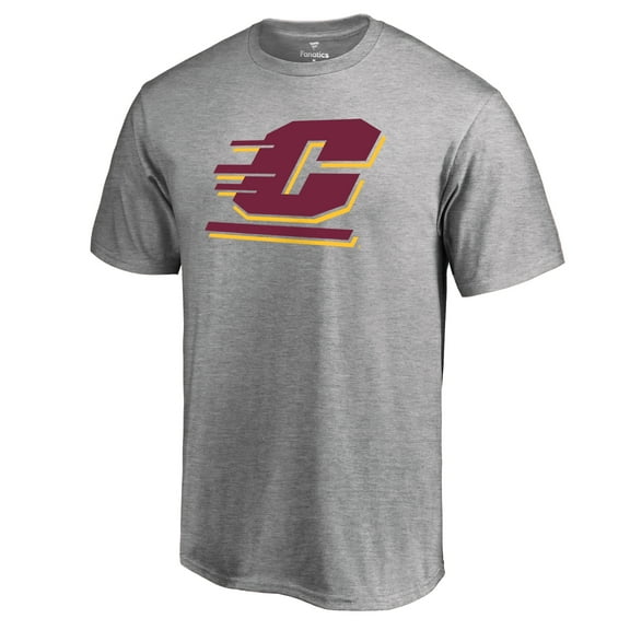 Men's Ash Cent. Michigan Chippewas Primary Team Logo T-Shirt
