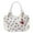 White, variant on PU Leather Bucket Cherry Printed Crossbody Bag for Women Ladies Trendy Top-handle Bag Stylish Small Tote Handbag with Adjustable Removable Strap (Red)