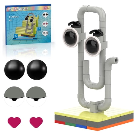 Clippy Office Assistant Building Blocks Set – Nostalgic Vintage Toy Model, Funny Birthday/White Elephant Gift for Adults, Boys & Kids