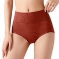 thumbnail image 2 of ZNQHFRE Women Menstrual Panties High Waisted 3 Layer Breathable Leakproof Period underwear Red L, 2 of 5