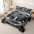 thumbnail image 3 of Homewish Boho Life Tree Twin Quilt Set,Dark Starry Night Twin Coverlet Set,Black White,2pcs, 3 of 7