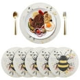 thumbnail image 5 of Ryvnso A Bee with Flower Round Plate Mats Dining Table Placemat Set of 4 for Holiday Decoration, 5 of 7