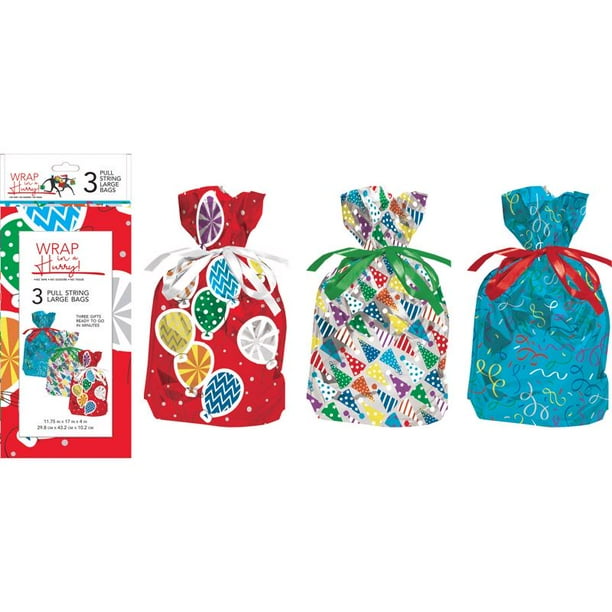 Bolsa de regalo con cordón, imágenes de papel surtidas para todas las ocasiones (paquete de 6)