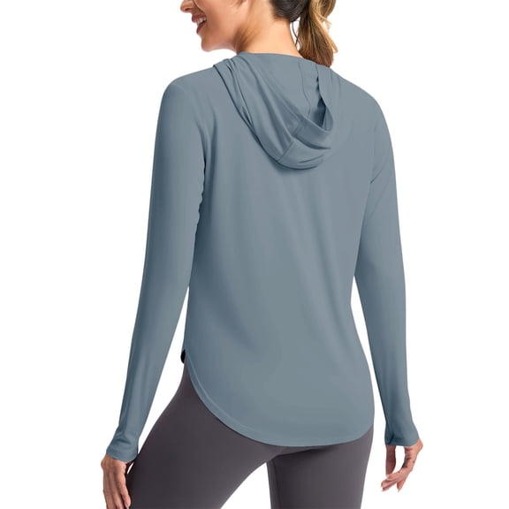 Shihyeh Women's UPF 50 Swim Cover Up Sun Protection Hoodie Long Jacket SPF Lightweight Beach Cover Ups for Women