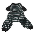 thumbnail image 2 of Pyjamas pour Chien Rayé, Grenouillère Légère Extensible Pyjamas Classiques Rayures Vertes et Blanches pour Chiens TP,S,M,L,TG, 2 of 8