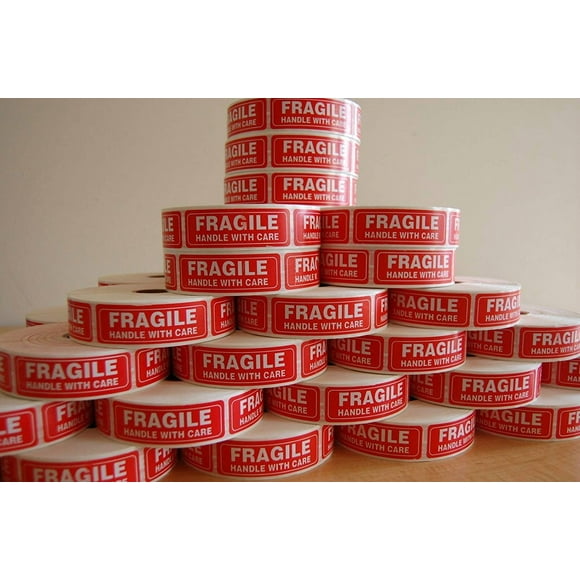1000 Per Roll 1 x 3 Fragile Handle with Care Stickers Labels, Easy to Peel and Apply (30 Rolls)
