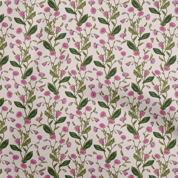 oneOone Viscose Chiffon Pink Fabric Floral Retro Quilting Supplies Print Sewing Fabric By The Yard 42 Inch Wide