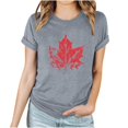 thumbnail image 4 of Japceit Blouses for Women Womens Casual Short Sleeve Basic Summer Tee Tops Canada Day Maple Leaf Print Blouse Round Neck T Shirt, 4 of 7
