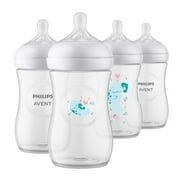 Philips AVENT Natural Baby Bottles with Natural Response Nipple, with Manatee Design, 9oz, 4pk, SCY