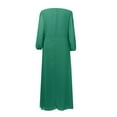 thumbnail image 5 of Evening Gowns for Women formal Holiday Dresses for Women Chiffon Spring V Neck Long Sleeves Pleated A Line Midi Length Wedding Guest Dress, 5 of 9