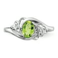 thumbnail image 2 of Primal Gold 14 Karat White Gold 6x4mm Oval Peridot and AA Diamond Ring, 2 of 6