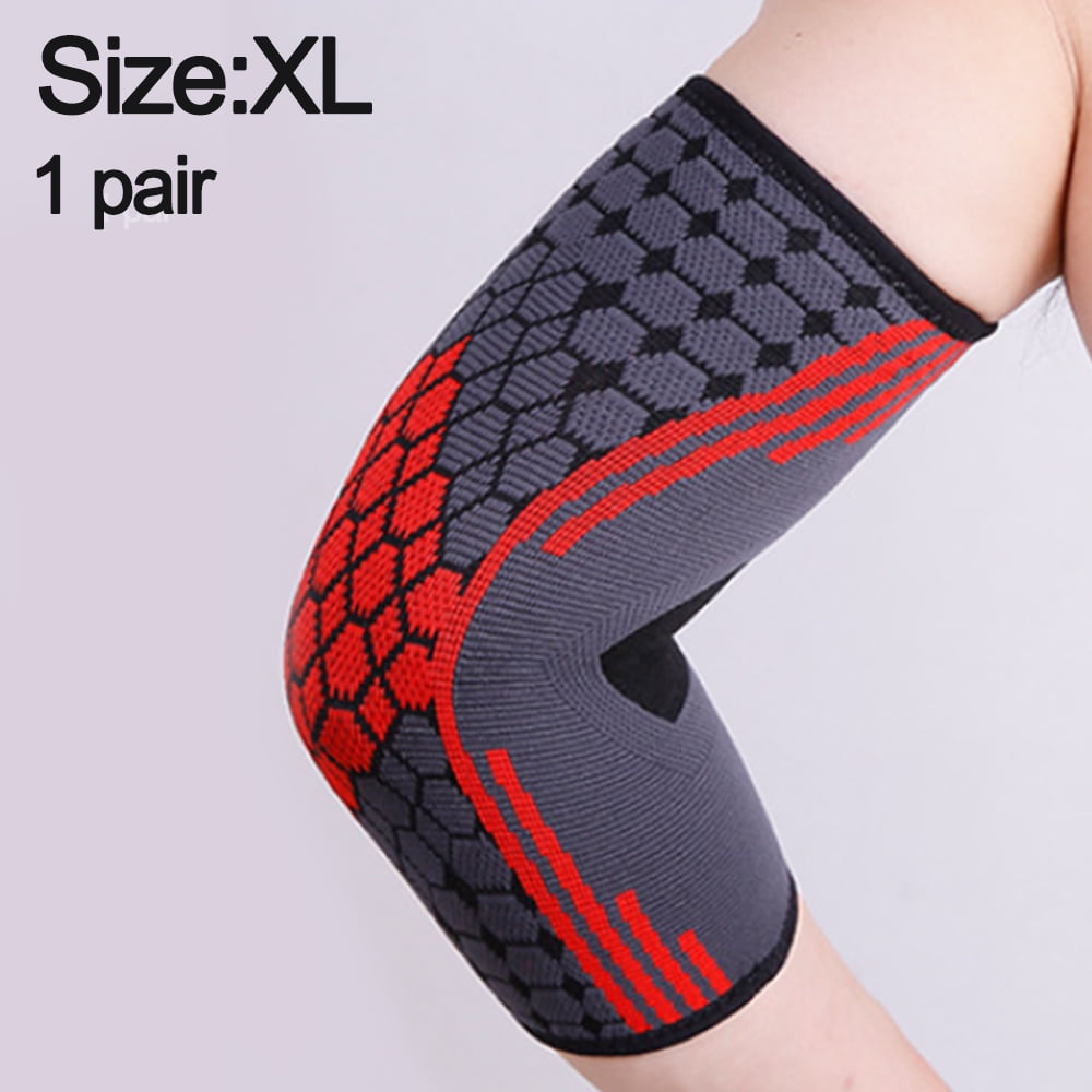 Elbow Brace Compression Sleeve Arm Support Sleeves Forearm for,Arthritis, Workout, Weight lifting-red-XL code