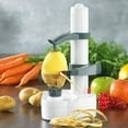 thumbnail image 3 of Pelador eléctrico multifunción, pelador automático giratorio de manzanas y patatas, cortador de verduras, herramienta peladora (blanco), 3 of 5