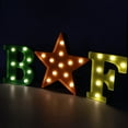 thumbnail image 6 of Home by Jackie Inc Decorative Rustic Gold Vintage  Metal Hanging Light up LED Letter “V”, 6 of 6