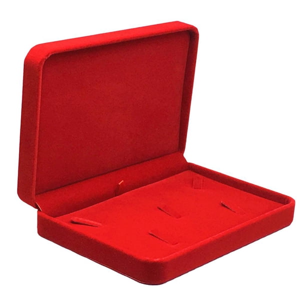 Conjunto de , bandeja portátil, pendientes, pendientes, rojo Hugo Caja de visualización del collar de terciopelo