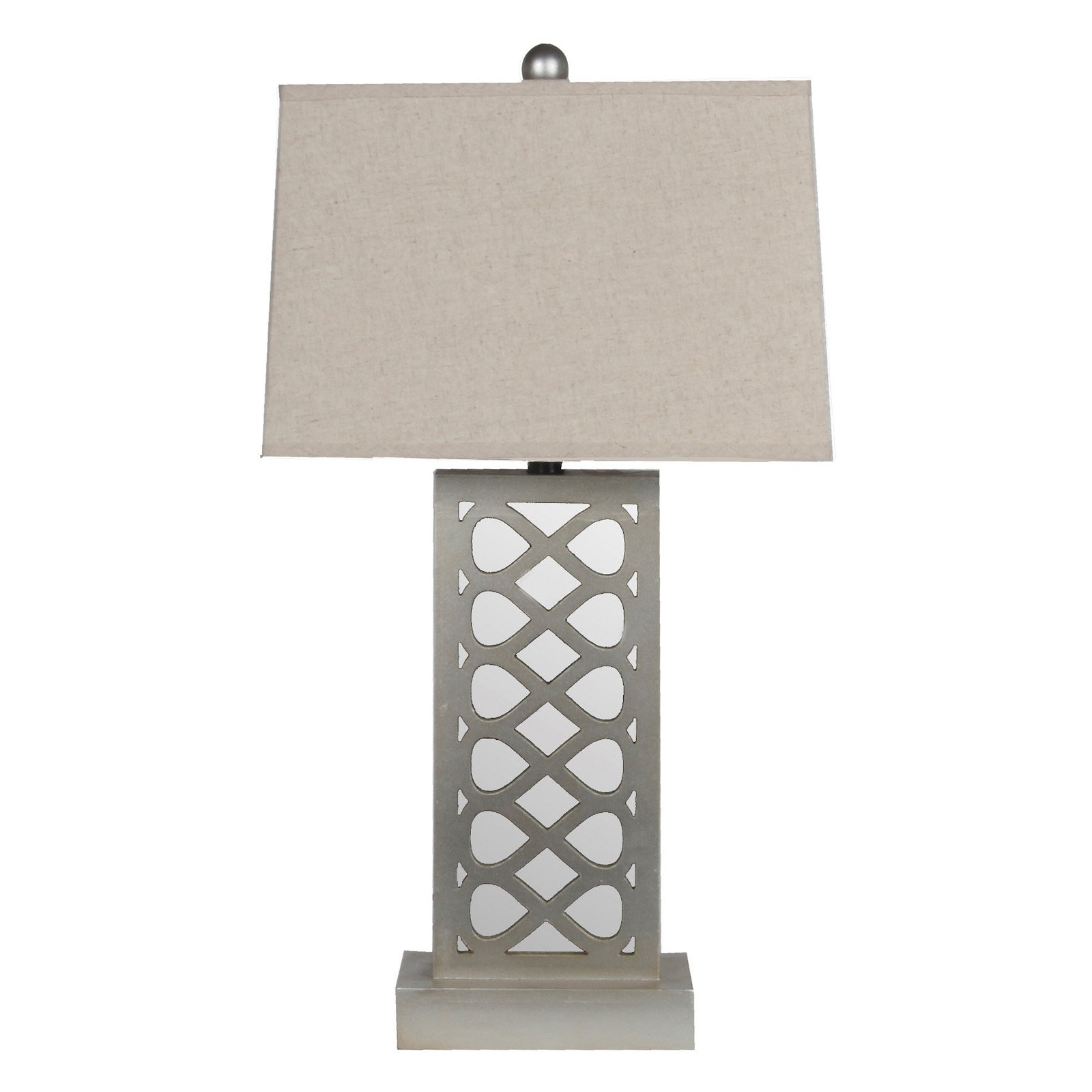 Privilege International Inc. 72060 Wooden Mirrored Table Lamp