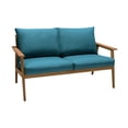 thumbnail image 3 of Eve Outdoor Teak Wood Sofa with Teal Olefin, 3 of 6