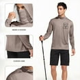 thumbnail image 5 of FAVIPT Men's Sunscreen Shirts with Hood Printing Long Sleeve Shirts Lightweight Rash Guard Soft Shirts Outdoor Hiking UPF 50+ Outwear with Mask Rose Gold,XL, 5 of 7