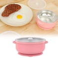 thumbnail image 2 of Oimcto Stainless Steel Suction Bowl with Lid and Non-Slip Silicone Base,Toddler Infant Feeding Bowl for Boys Girls,Designed to Stay Securely in Place During Mealtime to Prevent Spills Mess,Bpa-Free, 2 of 5