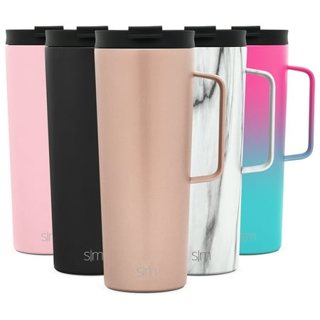 Simple Modern 24oz Scout Coffee Mug Tumbler - Travel Cup for Men & Women Vacuum Insulated Camping Tea Flask with Lid 18/8 Stainless Steel Hydro -Rose