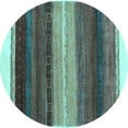 thumbnail image 1 of Ahgly Company Indoor Round Abstract Light Blue Contemporary Area Rugs, 5' Round, 1 of 4